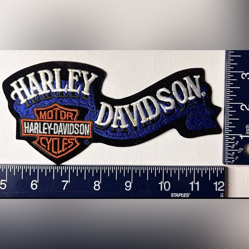 Authentic Rare, Vintage Never Used Harley-Davidson Patch Emblem Blue Banner Md